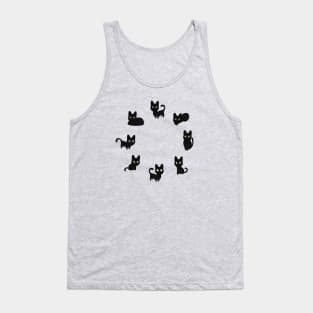 Black Cats Moon Phases Tank Top